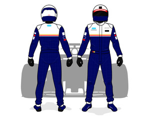 Racing driver uniform template mockup design
