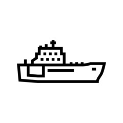 navy boat line icon vector. navy boat sign. isolated contour symbol black illustration