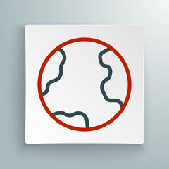 Line Earth globe icon isolated on white background. World or Earth sign. Global internet symbol. Geometric shapes. Colorful outline concept. Vector