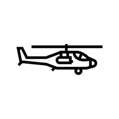 helicopter flying army machine line icon vector. helicopter flying army machine sign. isolated contour symbol black illustration