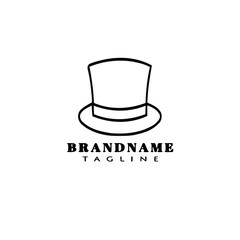 top hat logo cartoon icon design template black isolated vector