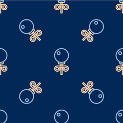 Fototapeta na wymiar Line Stud earrings icon isolated seamless pattern on blue background. Jewelry accessories. Vector