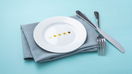 Restuarant food and service rating and review concept