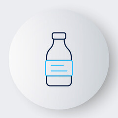 Line Bottle of water icon isolated on white background. Soda aqua drink sign. Colorful outline concept. Vector