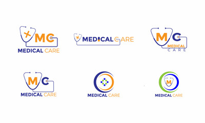 Medical hospital logo template set