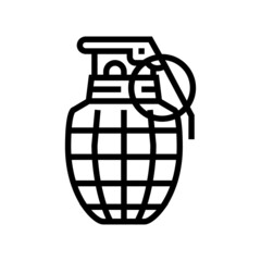 grenade war weapon line icon vector. grenade war weapon sign. isolated contour symbol black illustration