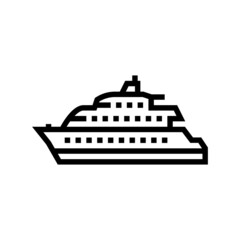 motor yacht boat line icon vector. motor yacht boat sign. isolated contour symbol black illustration