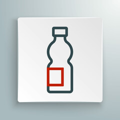 Line Bottle of water icon isolated on white background. Soda aqua drink sign. Colorful outline concept. Vector