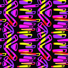 Exotic seamless tropical pattern.Textile ink brush strokes design in doodle grunge texture style.Unique scrapes, watercolor blotted background for a logo, cards, invitations, posters, banners.