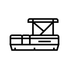 pontoon boat line icon vector. pontoon boat sign. isolated contour symbol black illustration