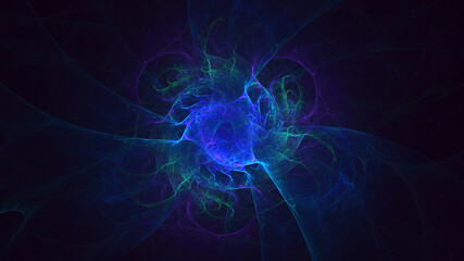 3D rendering abstract colorful fractal light background
