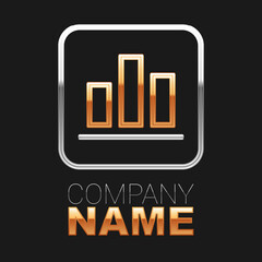 Line Pie chart infographic icon isolated on black background. Diagram chart sign. Colorful outline concept. Vector