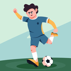 Fototapeta premium soccer player kick the ball
