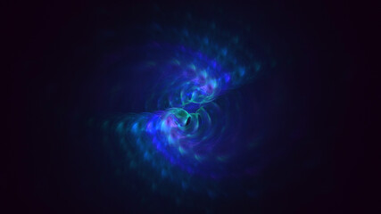3D rendering abstract blue fractal light background