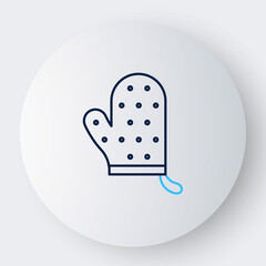 Line Oven glove icon isolated on white background. Kitchen potholder sign. Cooking glove. Colorful outline concept. Vector