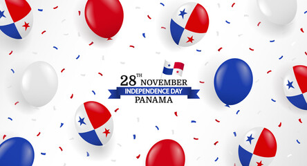 Vector Illustration of Panama Independence Day. Background with balloons 
