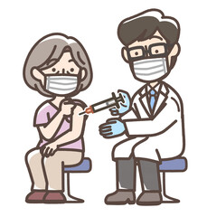 注射を受ける女性