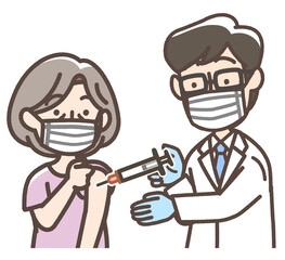 注射を受ける女性