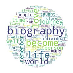 Word tag cloud on white background. Concept of biography - obrazy, fototapety, plakaty