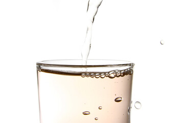 Macro shot of water in glass