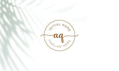 AQ Q A Signature initial logo template vector