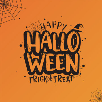 Flat Design of Orange Hallowen