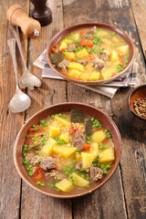 broth with beef and vegetables