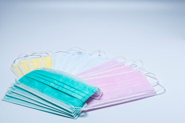 Surgical mask on white background