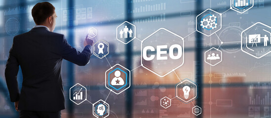 Chief Executive Officer. CEO business concept on virtual screen