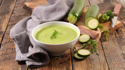 bowl of zucchini soup and cream