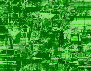 Green background with striking dark and light accents. Surreal wall canvas in modern art style. For your wallpapers, projects and works.
