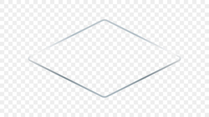 Silver glowing rounded rhombus shape frame