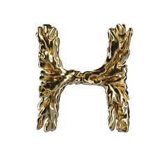 Golden Coral Jewelry Font Alphabet H