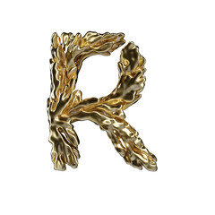 Golden Coral Jewelry Font Alphabet Letter R