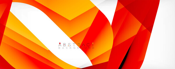 Geometric abstract background - multicolored abstract shapes on white. Vector Illustration For Wallpaper, Banner, Background, Landing Page