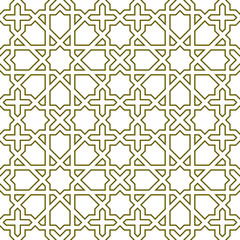 Seamless geometric ornament based on traditional islamic art. Contoured lines.