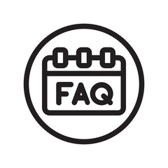 Calendar , Questions and FAQ outline icon.