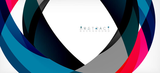 Obraz premium Geometric abstract background. Circle created with overlapping color shapes. Vector Illustration For Wallpaper, Banner, Background, Landing Page