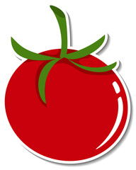Tomato sticker on white background