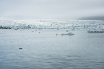 Melting floating icebergs in Jokulsarlon, Iceland