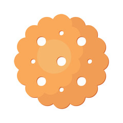 Cookie. A confectionery product made from various types of flour and with various additives. Vector illustration isolated on a white background for design and web.