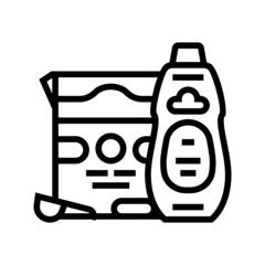 Fototapeta premium laundry set line icon vector. laundry set sign. isolated contour symbol black illustration