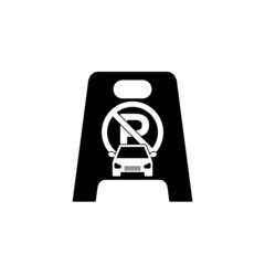 No Parking Folding Sign icon isolated on white background