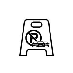 No Parking Folding Sign icon isolated on white background