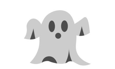 Vector illustration of Ghost on white background For print or use as poster, card, flyer or T Shirt