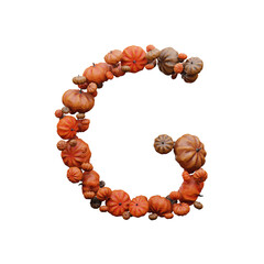 Fall Pumpkin 3D Font Halloween Celebration Letter G