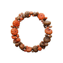 Fall Pumpkin 3D Font Halloween Celebration Letter O