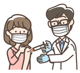 注射を受ける女性