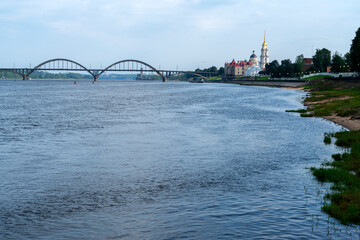 Рыбинск. Панорама исторического центра. Собор, Биржа.