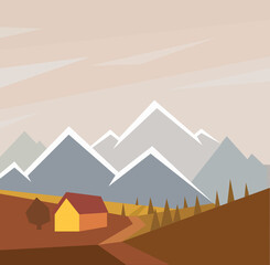 landscape with mountains